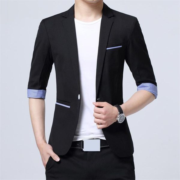 men's suits & blazers 2021 brand summer suit seven-quarter sleeve small thin overcoat for male outer wear clothing, White;black
men's suits & blazers 2021 brand summer suit seven-quarter sleeve small thin overcoat for male outer wear clothing, White;black