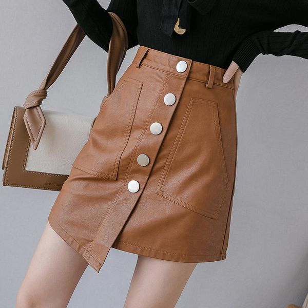 skirts leather skirt women 2021 autumn winter high waist hips irregular short a-line solid plaid button female, Black
skirts leather skirt women 2021 autumn winter high waist hips irregular short a-line solid plaid button female, Black