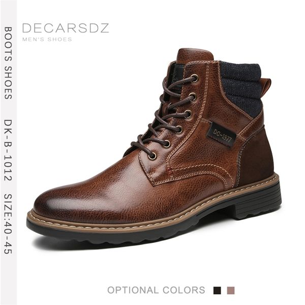 decarsdz autumn boots men comfy lace-up leather winter fashion shoes men causal boots shoes leather men boots 211216, Black
decarsdz autumn boots men comfy lace-up leather winter fashion shoes men causal boots shoes leather men boots 211216, Black