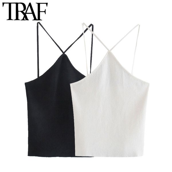 traf women fashion hollow out cropped knit tank vintage backless thin straps female camis mujer 220314, Black;white
traf women fashion hollow out cropped knit tank vintage backless thin straps female camis mujer 220314, Black;white