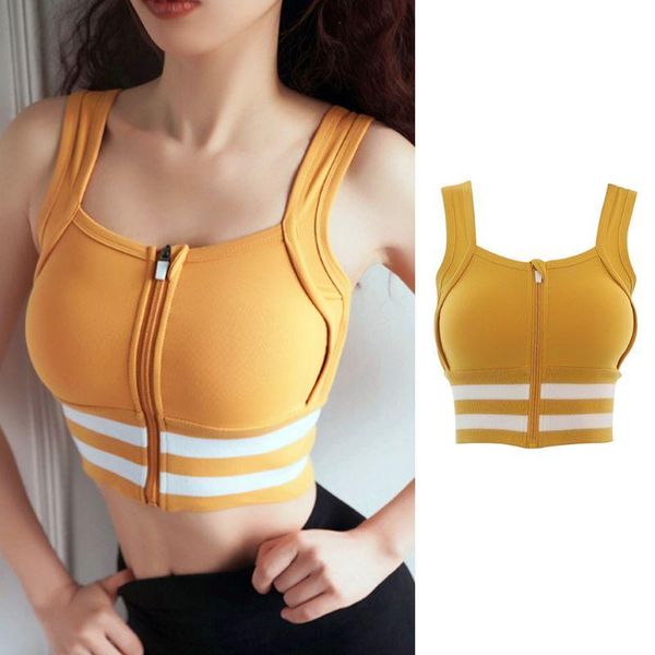 women yoga sport high impact bra push up zipper shockproof workout crop vest drop gym clothing, White;black
women yoga sport high impact bra push up zipper shockproof workout crop vest drop gym clothing, White;black