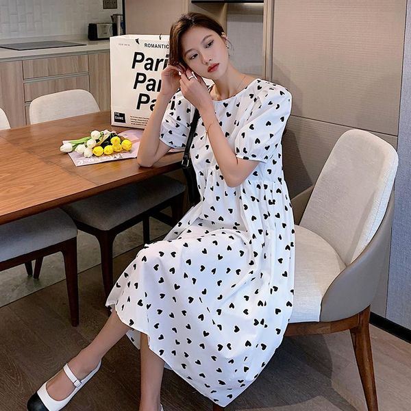 maternity dresses 138# dress summer short sleeves korean style sweet heart printing loose a line pregnant women plus size, White
maternity dresses 138# dress summer short sleeves korean style sweet heart printing loose a line pregnant women plus size, White