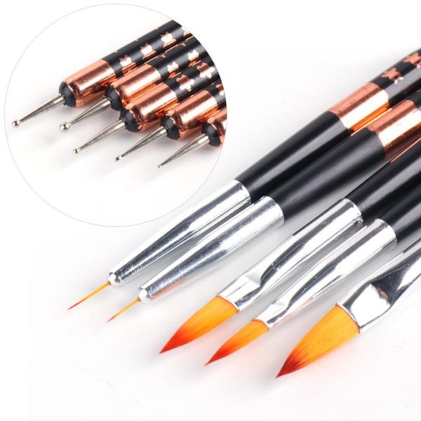 nail brushes 5pcs brush set double head liner drawing dotting pen acrylic liquid powder carving manicure painting tools trr25, Yellow
nail brushes 5pcs brush set double head liner drawing dotting pen acrylic liquid powder carving manicure painting tools trr25, Yellow