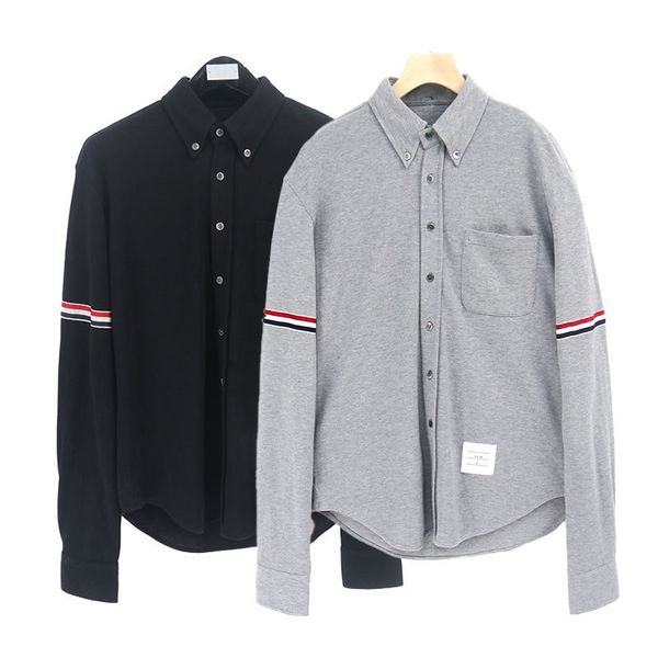 spring autumn thick pearl cotton simple double ribbon loose polo collar tb shirt for men and women, White
spring autumn thick pearl cotton simple double ribbon loose polo collar tb shirt for men and women, White