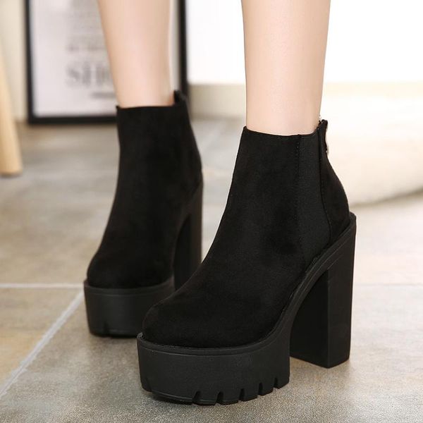 boots fashion black ankle for women thick heels spring autumn flock platform shoes high zipper ladies
boots fashion black ankle for women thick heels spring autumn flock platform shoes high zipper ladies