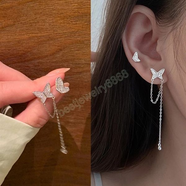 korean butterfly tassel earring for women vintage asymmetry chain earings fashion metal chain studs party jewelry gift, Golden;silver
korean butterfly tassel earring for women vintage asymmetry chain earings fashion metal chain studs party jewelry gift, Golden;silver