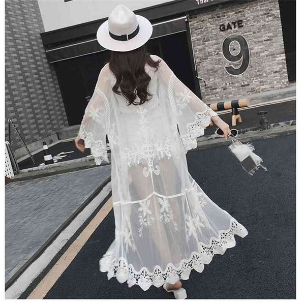 boho summer women chiffon kimonos white print long beach kimono mujer lace up cardigan cover wrap sun blouse 210603
boho summer women chiffon kimonos white print long beach kimono mujer lace up cardigan cover wrap sun blouse 210603