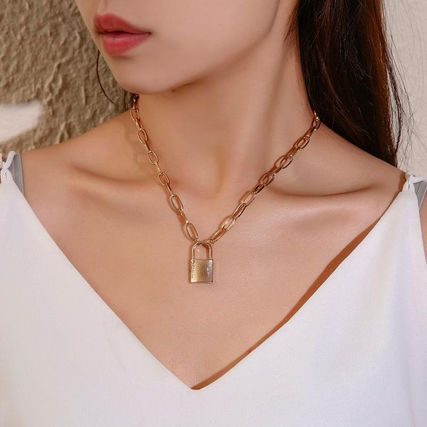 pendant necklaces gothic chains necklace 2021 european and american jewelry simple lock female punk style street hip-hop, Silver
pendant necklaces gothic chains necklace 2021 european and american jewelry simple lock female punk style street hip-hop, Silver