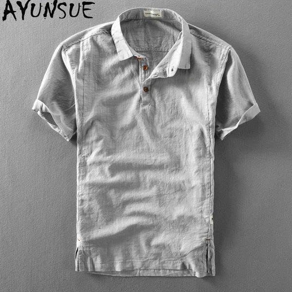 men's casual shirts ayunsue cotton linen men summer short sleeve shirt vintage clothes plus size blouse korean mens clothing kj4669, White;black
men's casual shirts ayunsue cotton linen men summer short sleeve shirt vintage clothes plus size blouse korean mens clothing kj4669, White;black