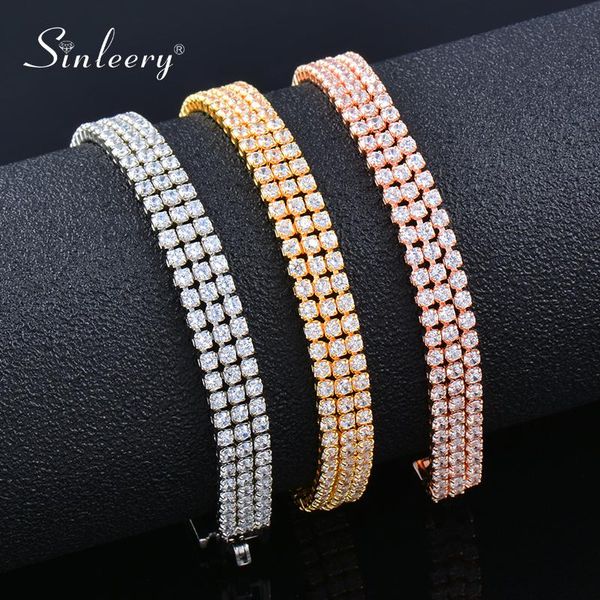 beaded, strands sinleery 3 layers cubic zirconia tennis bracelet for women rose gold silver color bridal wedding jewelry sl059 ssk, Black
beaded, strands sinleery 3 layers cubic zirconia tennis bracelet for women rose gold silver color bridal wedding jewelry sl059 ssk, Black