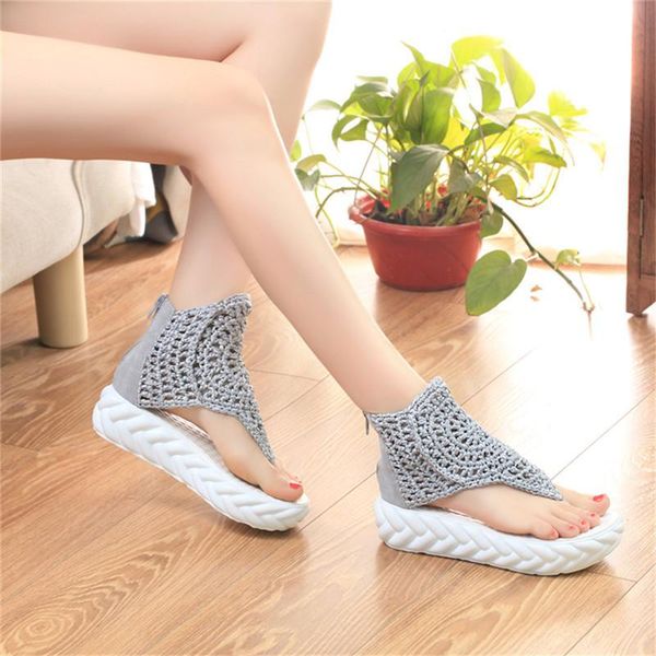 sandals quality zipper roman women shoes fashion floral knit summer platform thick sole high wedges gladiator, Black
sandals quality zipper roman women shoes fashion floral knit summer platform thick sole high wedges gladiator, Black