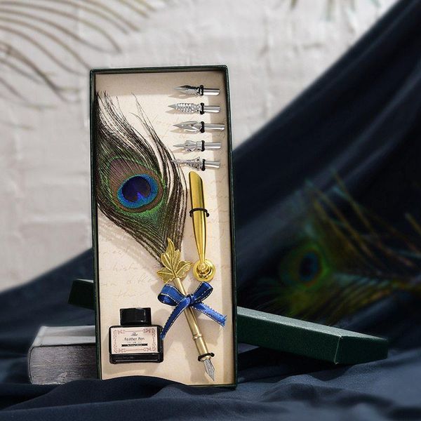 fountain pens vintage quill peacock feather dip pen set caligraphy with ink bottle 5 nib gift box stationery wedding
fountain pens vintage quill peacock feather dip pen set caligraphy with ink bottle 5 nib gift box stationery wedding