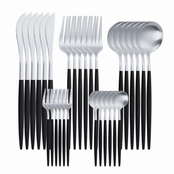 dinnerware sets stainless steel tableware set western cutlery 30 piece kitchen black silver spoons forks knifes flatware
dinnerware sets stainless steel tableware set western cutlery 30 piece kitchen black silver spoons forks knifes flatware