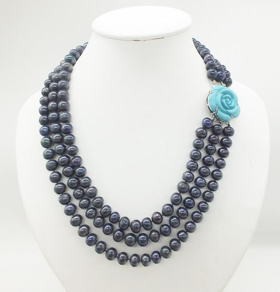 chokers 10-11mm 3 rows of natural black freshwater pearl necklace 19-22 inches long., Golden;silver
chokers 10-11mm 3 rows of natural black freshwater pearl necklace 19-22 inches long., Golden;silver