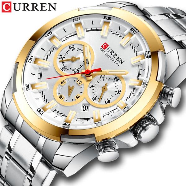 wristwatches curren fashion mens watches stainless steel waterproof sports chronograph quartz watch men relogio masculino, Slivery;brown
wristwatches curren fashion mens watches stainless steel waterproof sports chronograph quartz watch men relogio masculino, Slivery;brown