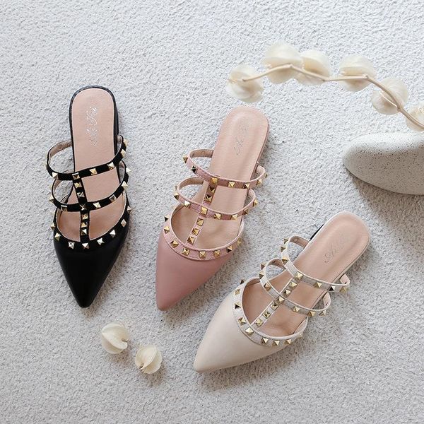 slippers women flat slip on mules brand designers 2021 fashion luxury rivet t-strap slides loafers, Black
slippers women flat slip on mules brand designers 2021 fashion luxury rivet t-strap slides loafers, Black