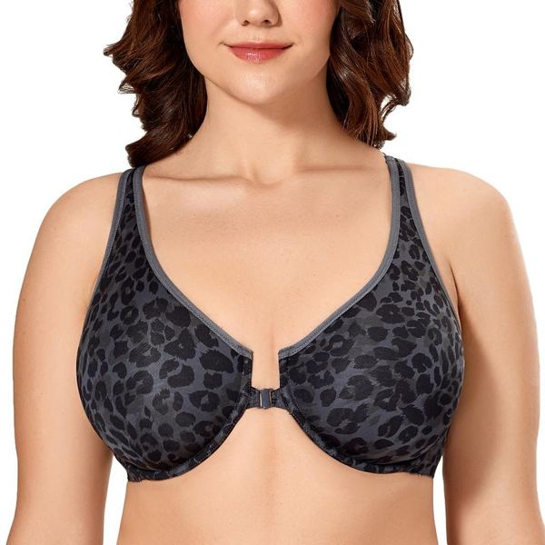 bras women's unlined racerback bra seamless leopard underwire front closure plus size full coverage t-back, Red;black
bras women's unlined racerback bra seamless leopard underwire front closure plus size full coverage t-back, Red;black