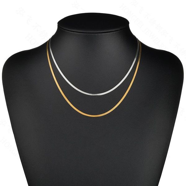 chains simple flat blade snake chain women's necklace choker stainless steel herringbone gold color for women jewelry, Silver
chains simple flat blade snake chain women's necklace choker stainless steel herringbone gold color for women jewelry, Silver