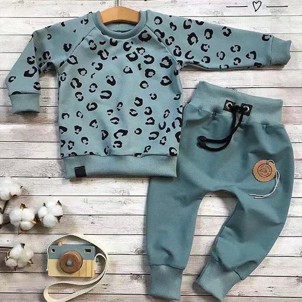 40 child tracksuit baby girls boys leopard print long sleeved t shirt sweatshirt and pants suit winter clothes, White
40 child tracksuit baby girls boys leopard print long sleeved t shirt sweatshirt and pants suit winter clothes, White