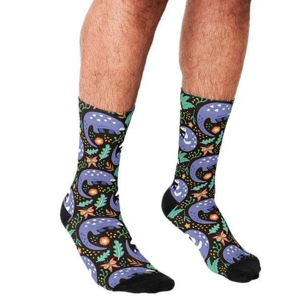 men's socks 2021 funny pangolin tropical pattern printed hip hop men happy cute boys street style crazy for, Black 
men's socks 2021 funny pangolin tropical pattern printed hip hop men happy cute boys street style crazy for, Black