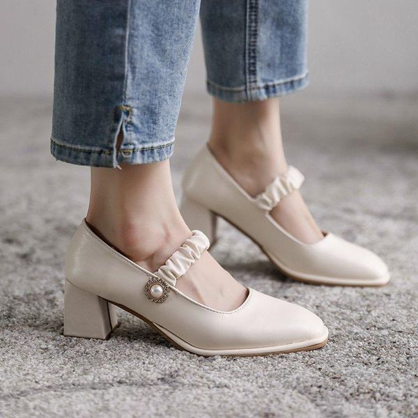 dress shoes ladies with single high-heeled leather women low mary jane fashion square toe spring and autumn shoe, Black
dress shoes ladies with single high-heeled leather women low mary jane fashion square toe spring and autumn shoe, Black