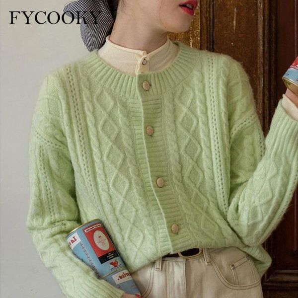women's knits & tees autumn 2021 round neck cardigans women outwear soft waxy knitted sweater twist long sleeve jacket female s-2xl, White
women's knits & tees autumn 2021 round neck cardigans women outwear soft waxy knitted sweater twist long sleeve jacket female s-2xl, White