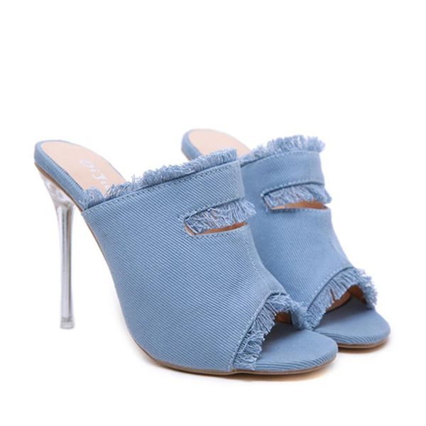 dress shoes 2021 spring women sandals slipper denim thin summer clear 12cm heels slippers large size 35-42, Black
dress shoes 2021 spring women sandals slipper denim thin summer clear 12cm heels slippers large size 35-42, Black
