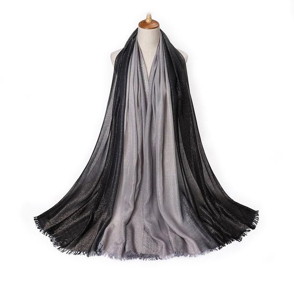 scarves women 80*180cm ombre lurex scarf female fashion shiny hijab warp hand-painted gradient two-color rayon short-beard long shawl, Blue;gray
scarves women 80*180cm ombre lurex scarf female fashion shiny hijab warp hand-painted gradient two-color rayon short-beard long shawl, Blue;gray