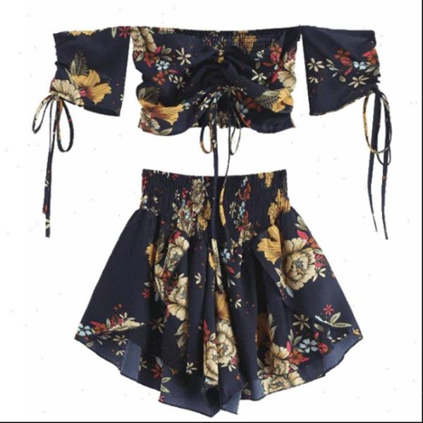 off shoulder womens tracksuits cinched floral women set slash neck short sleeves crop high waist shorts beach boho suits, Gray
off shoulder womens tracksuits cinched floral women set slash neck short sleeves crop high waist shorts beach boho suits, Gray