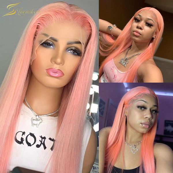 light pink color pre plucked wig straight hd transparent lace glueless bleached knots human hair wigs for women 180 density, Black;brown
light pink color pre plucked wig straight hd transparent lace glueless bleached knots human hair wigs for women 180 density, Black;brown