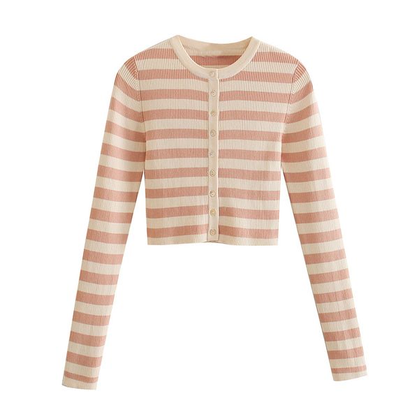 fashion striped crop knitted cardigan sweater women vintage o neck long sleeve female outerwear single breasted chic 210430, White
fashion striped crop knitted cardigan sweater women vintage o neck long sleeve female outerwear single breasted chic 210430, White