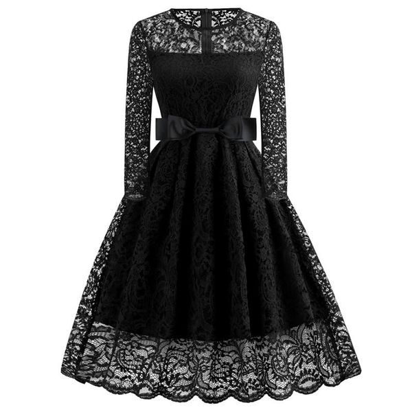 autumn women's crochet flower hollow bow long-sleeved lace dress elegant temperament comfortable soft trend s-xxl casual dresses, Black;gray
autumn women's crochet flower hollow bow long-sleeved lace dress elegant temperament comfortable soft trend s-xxl casual dresses, Black;gray
