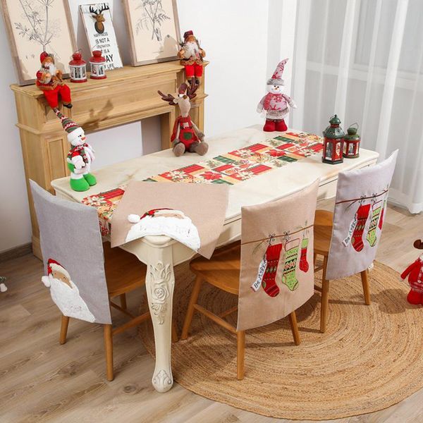 christmas chair cover soft santa claus snowman stockings back covers caps for home decoration
christmas chair cover soft santa claus snowman stockings back covers caps for home decoration