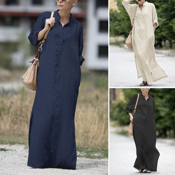 casual dresses zanzea autumn long sleeve lapel robe women floor length maxi dress female solid shirt elegant plus size 5xl, Black;gray
casual dresses zanzea autumn long sleeve lapel robe women floor length maxi dress female solid shirt elegant plus size 5xl, Black;gray