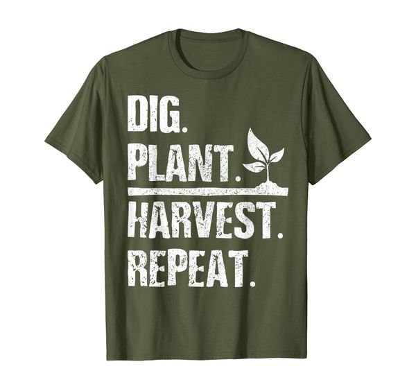 farmer t-shirt dig plant harvest repeat gardener shirt gift, White;black