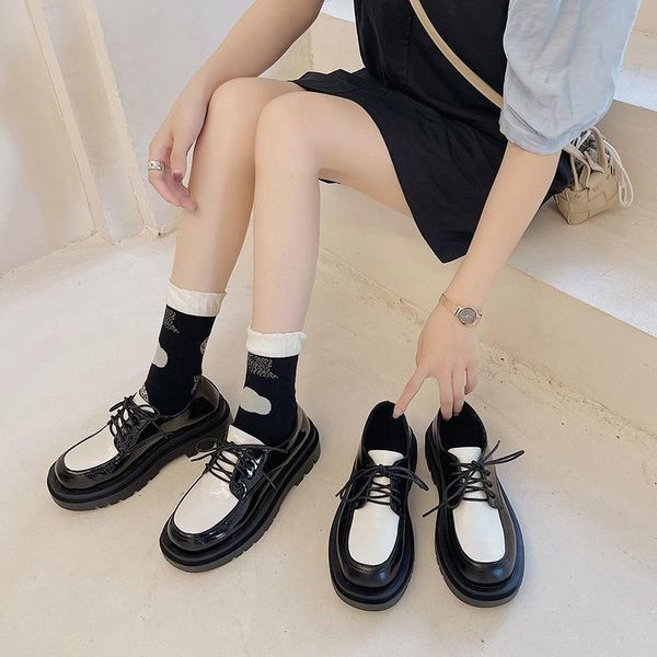 dress shoes female lace-up mixed color round toe single vintage british style oxfords women casual loafers footwear, Black
dress shoes female lace-up mixed color round toe single vintage british style oxfords women casual loafers footwear, Black