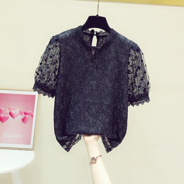 women's blouses & shirts crocheted lace shirt 2021 summer crew neck puff sleeve elegants woman and blouse blusas mujer, White
women's blouses & shirts crocheted lace shirt 2021 summer crew neck puff sleeve elegants woman and blouse blusas mujer, White