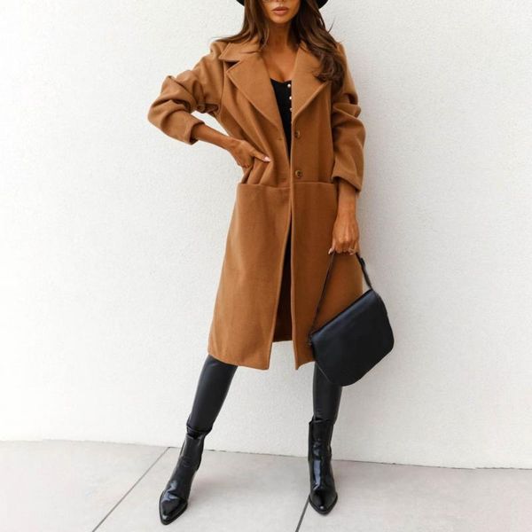 women's trench coats notched collar all match turn-down cardigan woolen winter jacket for going out, Tan;black
women's trench coats notched collar all match turn-down cardigan woolen winter jacket for going out, Tan;black