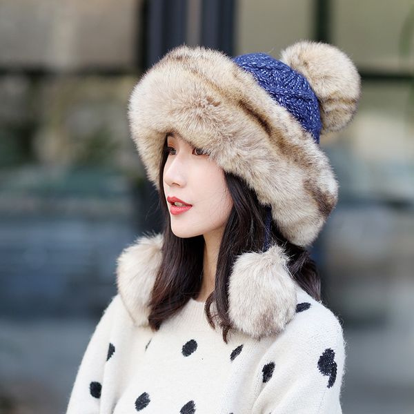 hat female winter lei feng outdoor knitting korean fashion women's cold proof ski, Blue;gray
hat female winter lei feng outdoor knitting korean fashion women's cold proof ski, Blue;gray