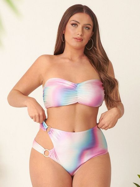 plus ombre ring linked bandeau bikini swimsuit d2wq#, Black
plus ombre ring linked bandeau bikini swimsuit d2wq#, Black