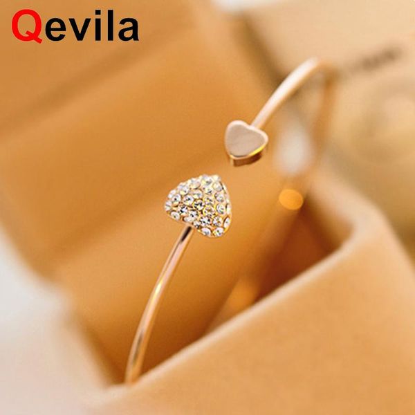 qevila fashion bangles adjustable crystal double heart bow bilezik cuff opening bracelets women jewelry gifts mujer pulseras bangle, Black
qevila fashion bangles adjustable crystal double heart bow bilezik cuff opening bracelets women jewelry gifts mujer pulseras bangle, Black