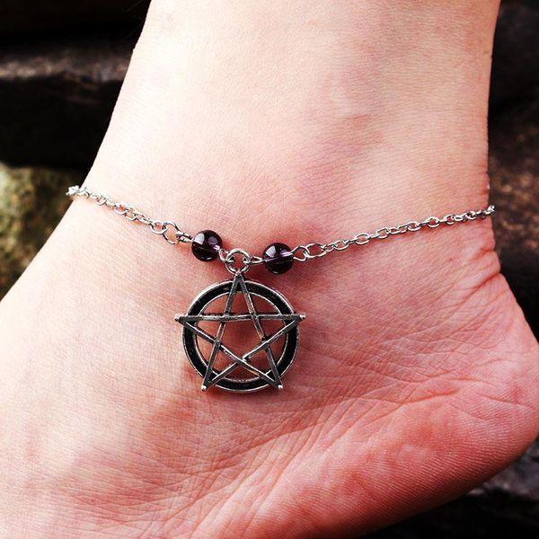 anklets gothic vintage for women pentagram purple crystal magic foot chains silver color accessories jewelry anklet bracelet, Red;blue
anklets gothic vintage for women pentagram purple crystal magic foot chains silver color accessories jewelry anklet bracelet, Red;blue
