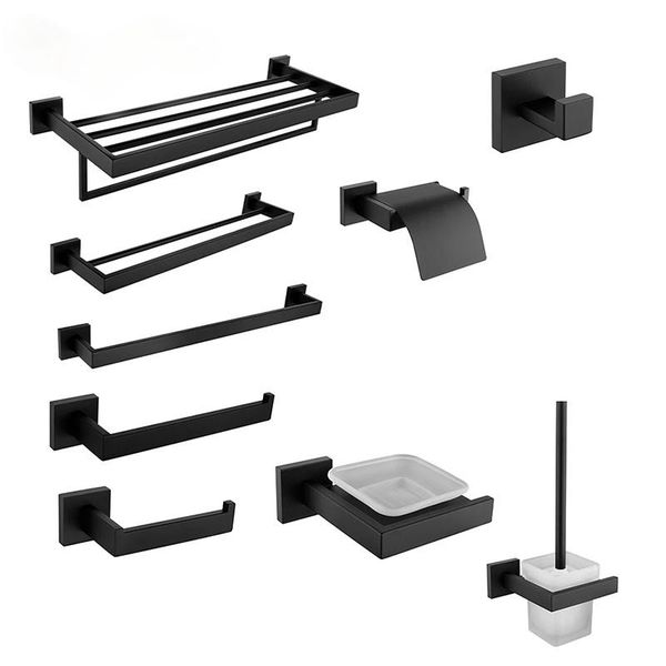 bath accessory set black wall-mounted stainless steel clothes hook toilet paper holder towel bar kitchen facilities hardware bathroom access
bath accessory set black wall-mounted stainless steel clothes hook toilet paper holder towel bar kitchen facilities hardware bathroom access
