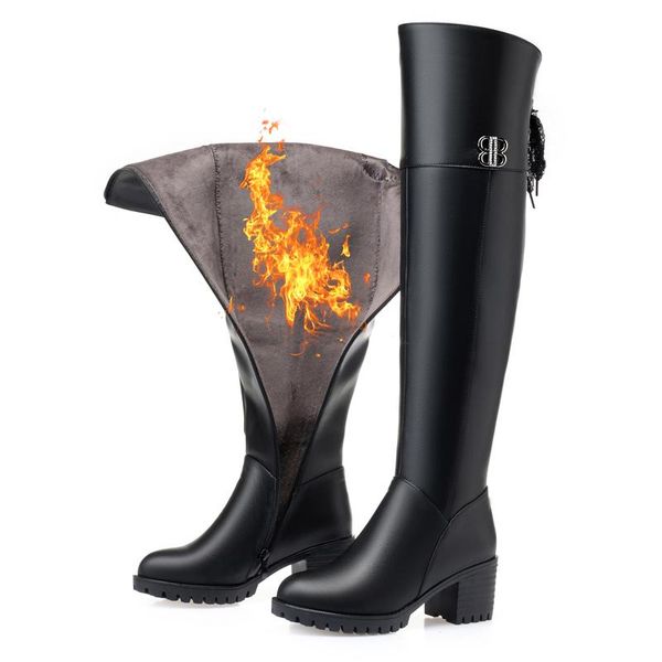 boots cozok winter women knee high long genuine leather waterproof thigh women's, Black
boots cozok winter women knee high long genuine leather waterproof thigh women's, Black