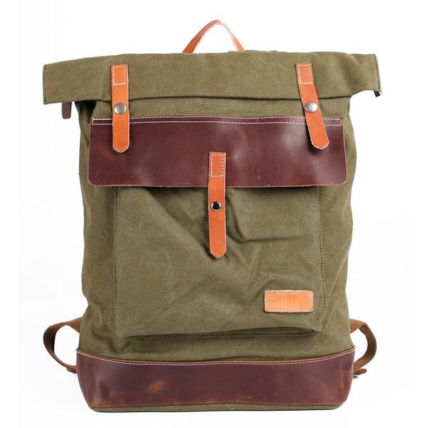 backpack men's women's canvas genuine leather cow multi-function vintage travel school bag portable carry case 15"
backpack men's women's canvas genuine leather cow multi-function vintage travel school bag portable carry case 15"