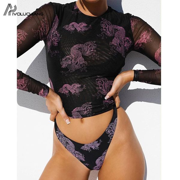 dragon print women bikinis three-pieces swimsuit see through mesh long sleeve swimwear high waist sportswear triangle beachwear one-piece su
dragon print women bikinis three-pieces swimsuit see through mesh long sleeve swimwear high waist sportswear triangle beachwear one-piece su