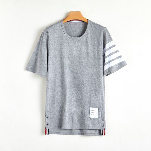 ftb round neck t-shirt college style four bar tide bead ground cotton stripe men's and women's lovers korean loose top, White 
ftb round neck t-shirt college style four bar tide bead ground cotton stripe men's and women's lovers korean loose top, White