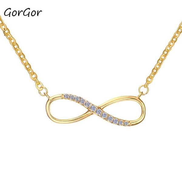 gorgor trendy classic stainless steel plating gold rhinestone infinity necklace for women shopping and party pendant nc-205 necklaces, Silver
gorgor trendy classic stainless steel plating gold rhinestone infinity necklace for women shopping and party pendant nc-205 necklaces, Silver