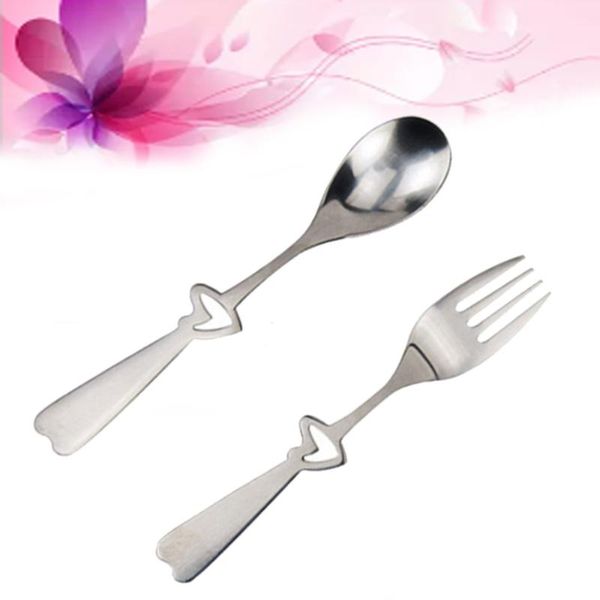 forks 2 piece creative stainless steel spoon and fork set flatware with hollow out heart-shaped handle
forks 2 piece creative stainless steel spoon and fork set flatware with hollow out heart-shaped handle