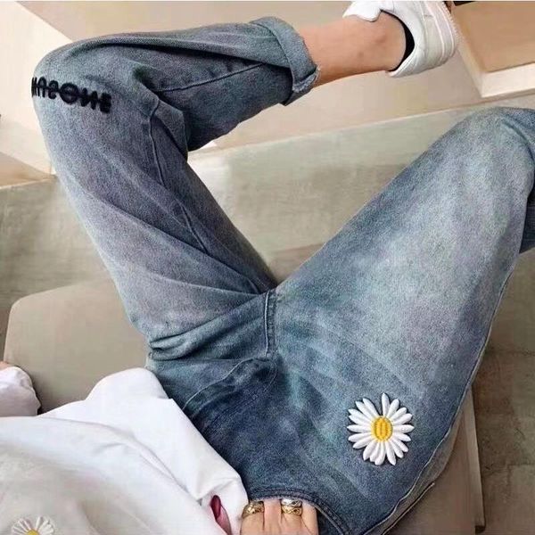 women's jeans embroidered flower letters vintage denim pants women ripped for mom boyfriend distressed ankle length c522, Blue
women's jeans embroidered flower letters vintage denim pants women ripped for mom boyfriend distressed ankle length c522, Blue
